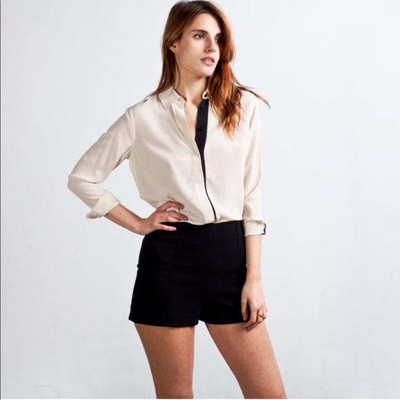 Everlane Silk Contrast Shirt - Picture 1 of 8